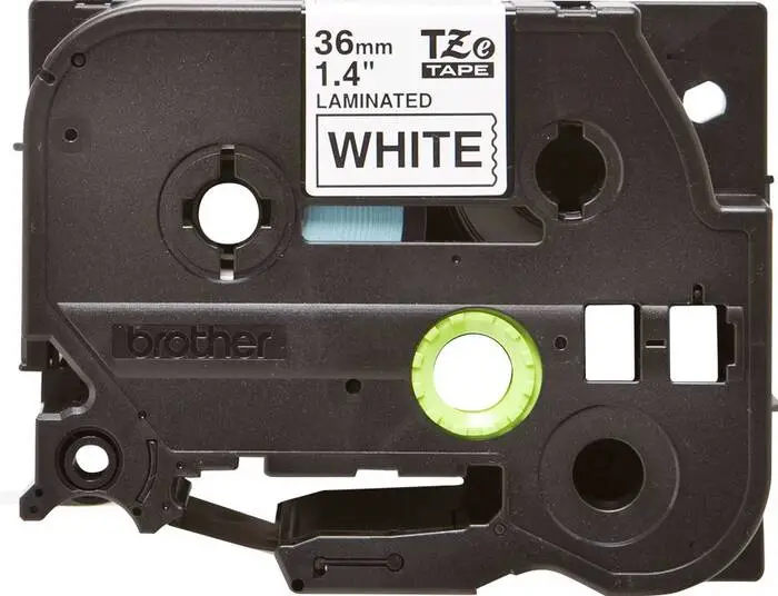 Brother TZe-261 36mm Beyaz üzerine Siyah Laminasyonlu Etiket - 2