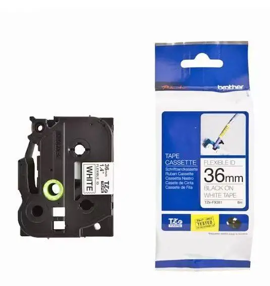 Brother TZe-261 36mm Beyaz üzerine Siyah Laminasyonlu Etiket - 1