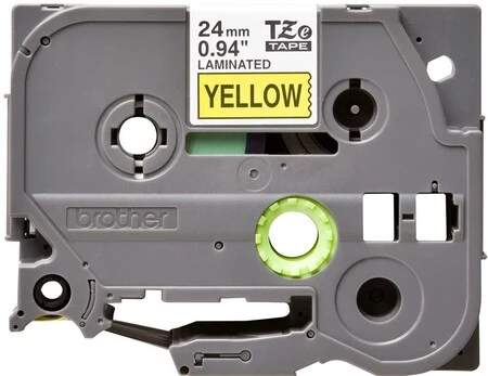 Brother TZe-651 24mm Sarı üzerine Siyah Laminasyonlu Etiket - 2