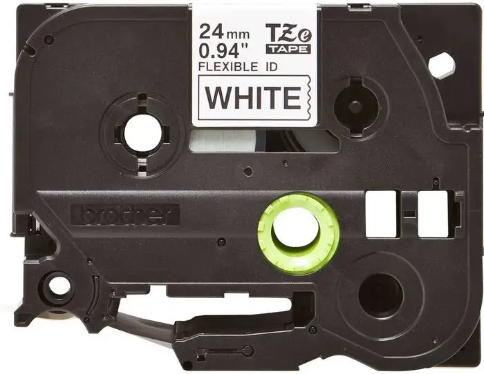 Brother TZe-FX251 24mm Beyaz Siyah Esnek Etiket - 1