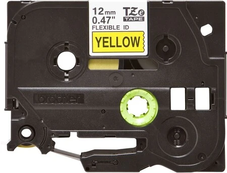 Brother TZe-FX631 12mm Sarı üzerine Siyah Esnek Etiket - 1