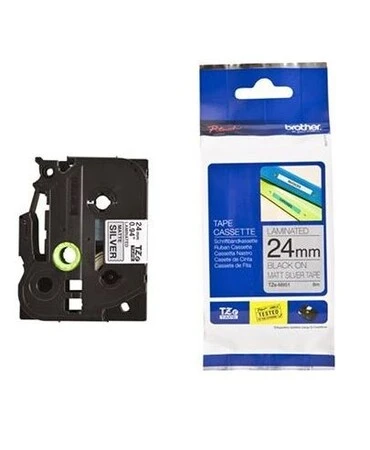 Brother TZe-M951 24mm Mat Gümüş üzerine Siyah Etiket - 1