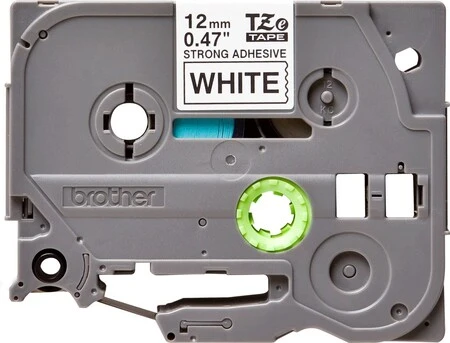 Brother TZe-S231 12mm Beyaz Siyah Güçlü Yapışkanlı Etiket - 1