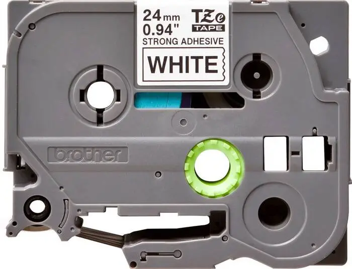 Brother TZe-251 24mm Beyaz Siyah Güçlü Yapışkanlı Etiket - 1