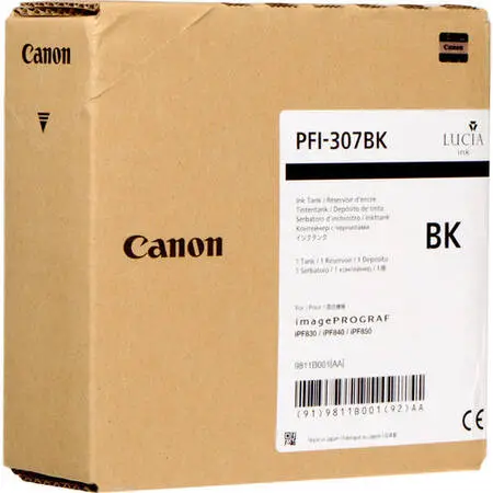 Canon PFI-307BK Siyah Orjinal Kartuş - 1
