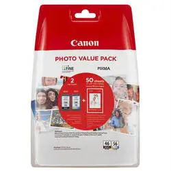 Canon PG46-CL56 Siyah ve Renkli Kartuşlu Avantajlı Paketi - 1