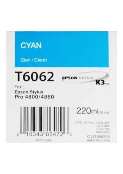Epson T6062-C13T606200 Mavi Orjinal Kartuş - 1