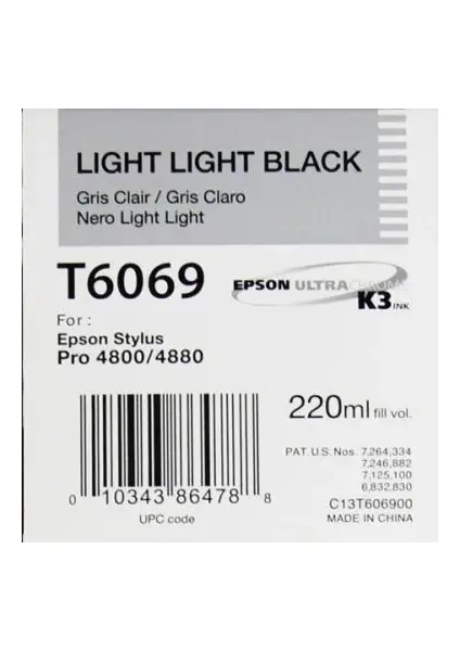 Epson T6069-C13T606900 Açık Açık Siyah Orjinal Kartuş - 1