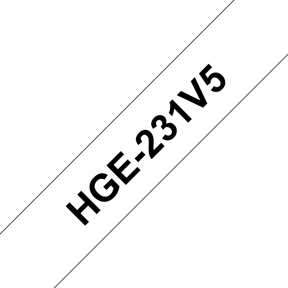 HGe-231 12mm Beyaz üzerine Siyah Laminasyonlu Yüksek Kaliteli Etiket (TZe Tape & HGe Tape) - Thumbnail