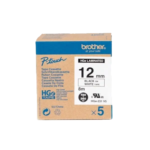 HGe-251 24mm Beyaz Siyah Yüksek Kaliteli Laminasyonlu Etiket - 1