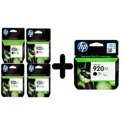 HP 920XL Orjinal Set + 920XL Siyah Orjinal Kartuş - 1