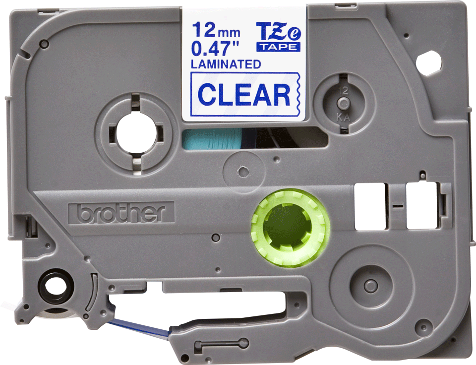 TZe-133 12mm Şeffaf üzerine Mavi Laminasyonlu Etiket (TZe Tape) - Thumbnail