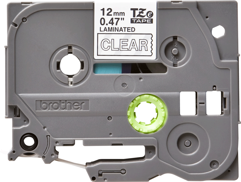TZe-135 12mm Şeffaf üzerine Beyaz Laminasyonlu Etiket (TZe Tape) - Thumbnail