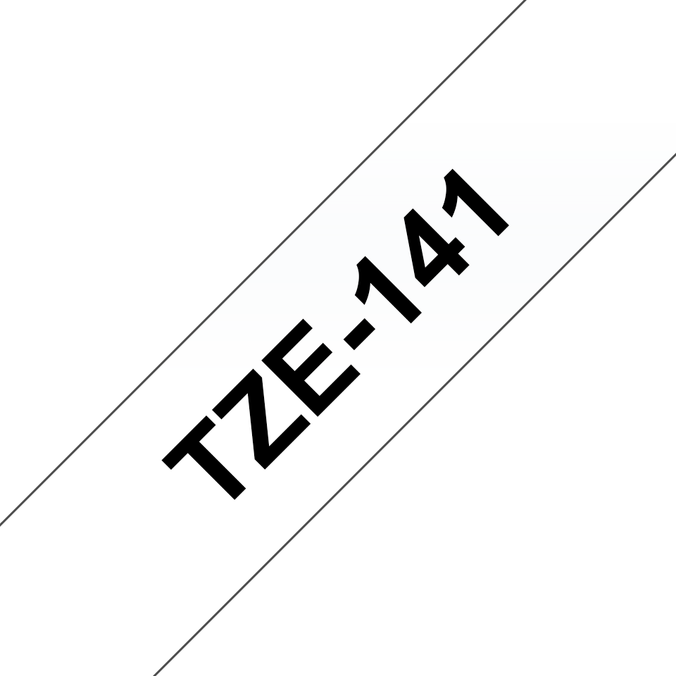 TZe-141 18mm Şeffaf üzerine Siyah Laminasyonlu Etiket (TZe Tape) - Thumbnail