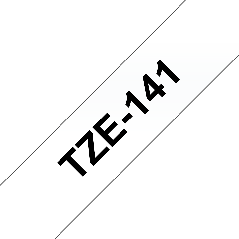 TZe-141 18mm Şeffaf üzerine Siyah Laminasyonlu Etiket - 2