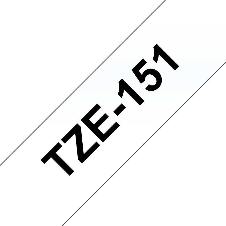 TZe-151 24mm Siyah üzerine Şeffaf Laminasyonlu Etiket (TZe Tape) - Thumbnail