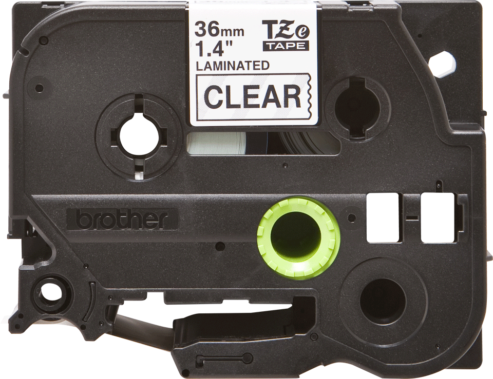 TZe-161 36mm Şeffaf üzerine Siyah Laminasyonlu Etiket - 1