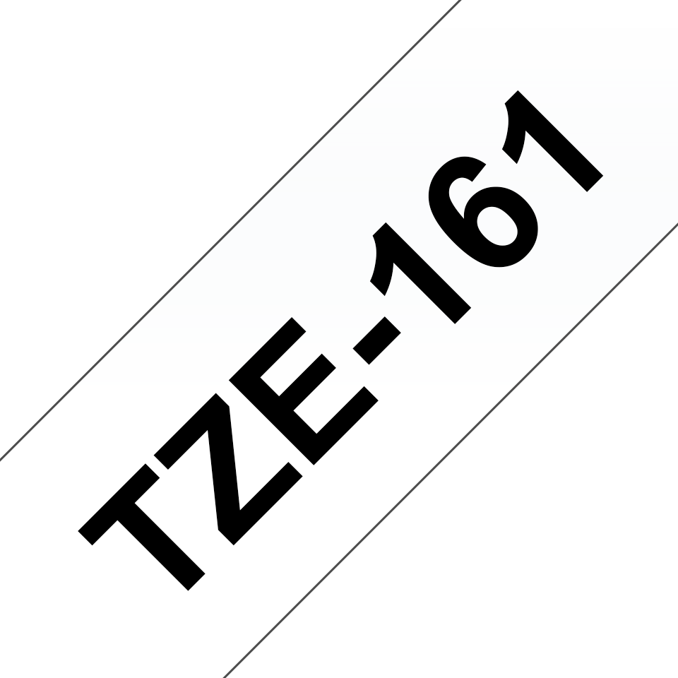TZe-161 36mm Şeffaf üzerine Siyah Laminasyonlu Etiket (TZe Tape) - Thumbnail
