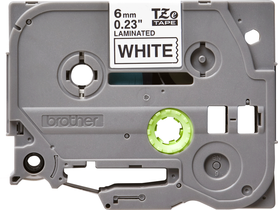 TZe-211 6mm Beyaz üzerine Siyah Laminasyonlu Etiket - 1