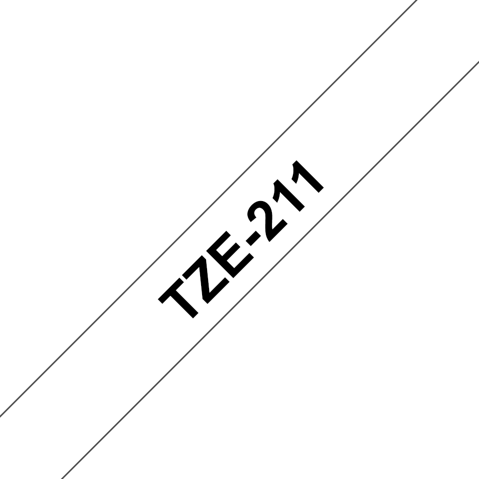 TZe-211 6mm Beyaz üzerine Siyah Laminasyonlu Etiket - 3