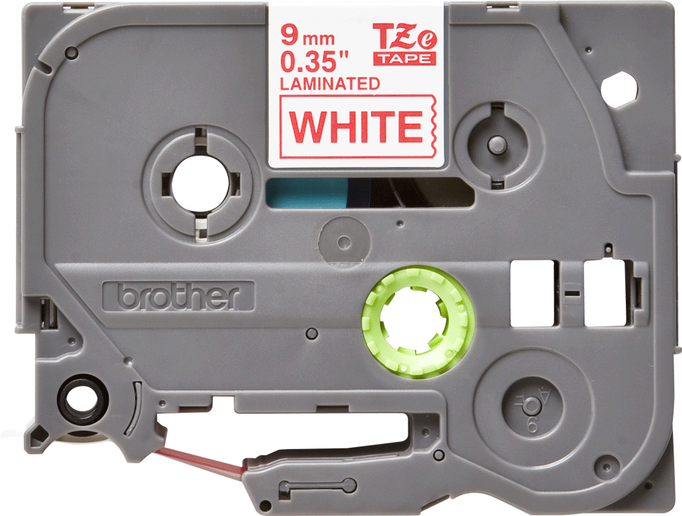 TZe-222 9mm Beyaz üzerine Kırmızı Laminasyonlu Etiket - 1