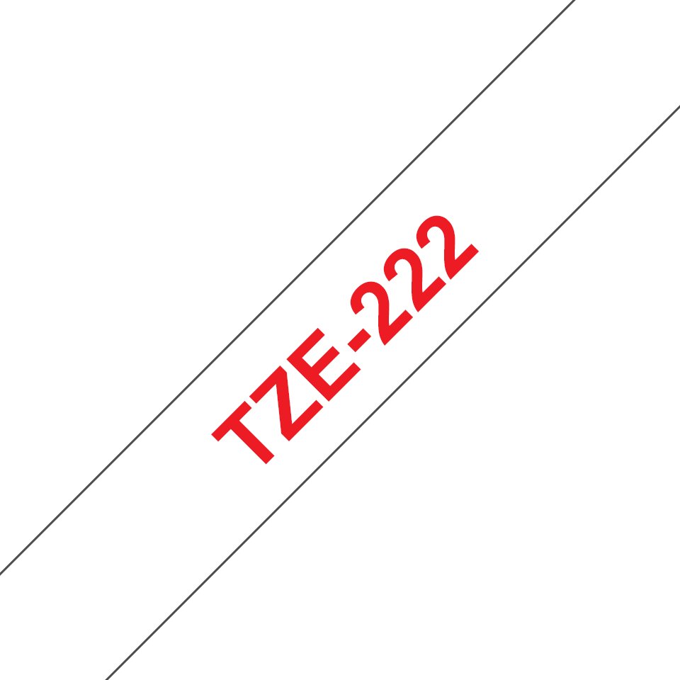 TZe-222 9mm Beyaz üzerine Kırmızı Laminasyonlu Etiket (TZe Tape) - Thumbnail