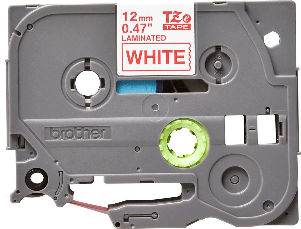 TZe-232 12mm Beyaz üzerine Kırmızı Laminasyonlu Etiket - 1