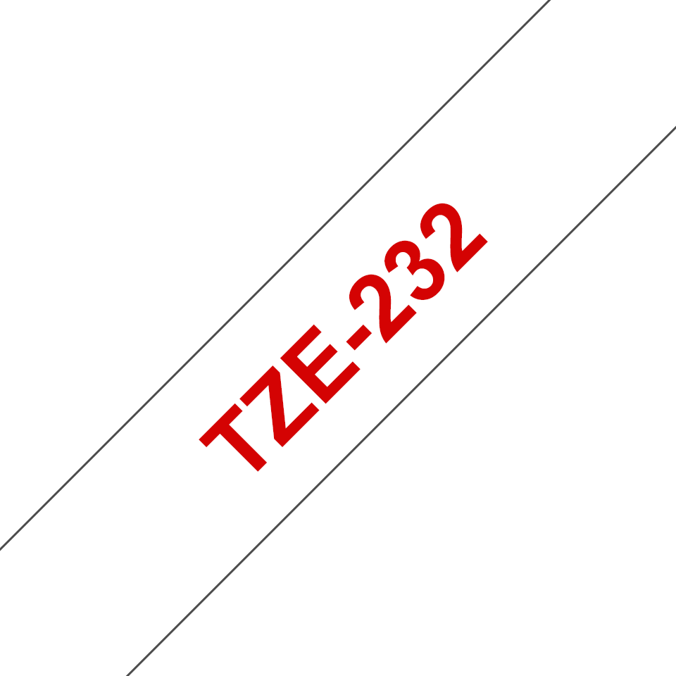 TZe-232 12mm Beyaz üzerine Kırmızı Laminasyonlu Etiket - 3