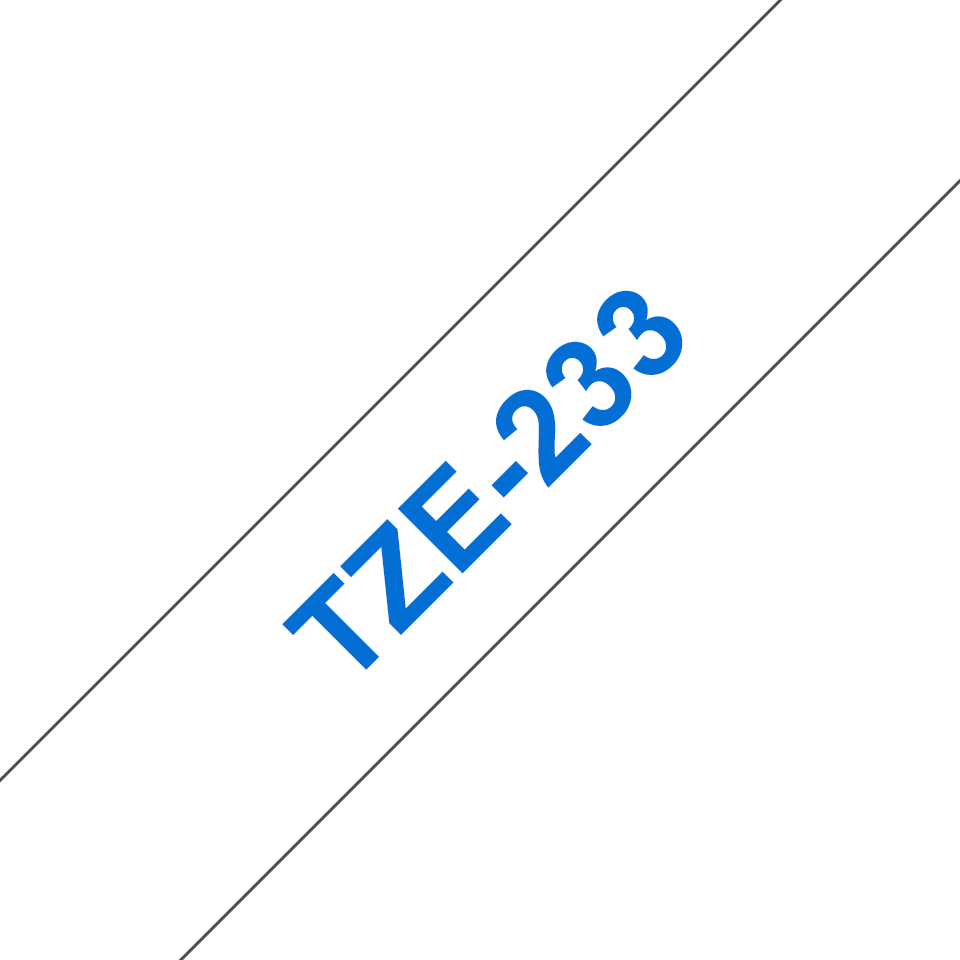 TZe-233 12mm Beyaz üzerine Mavi Laminasyonlu Etiket - 3