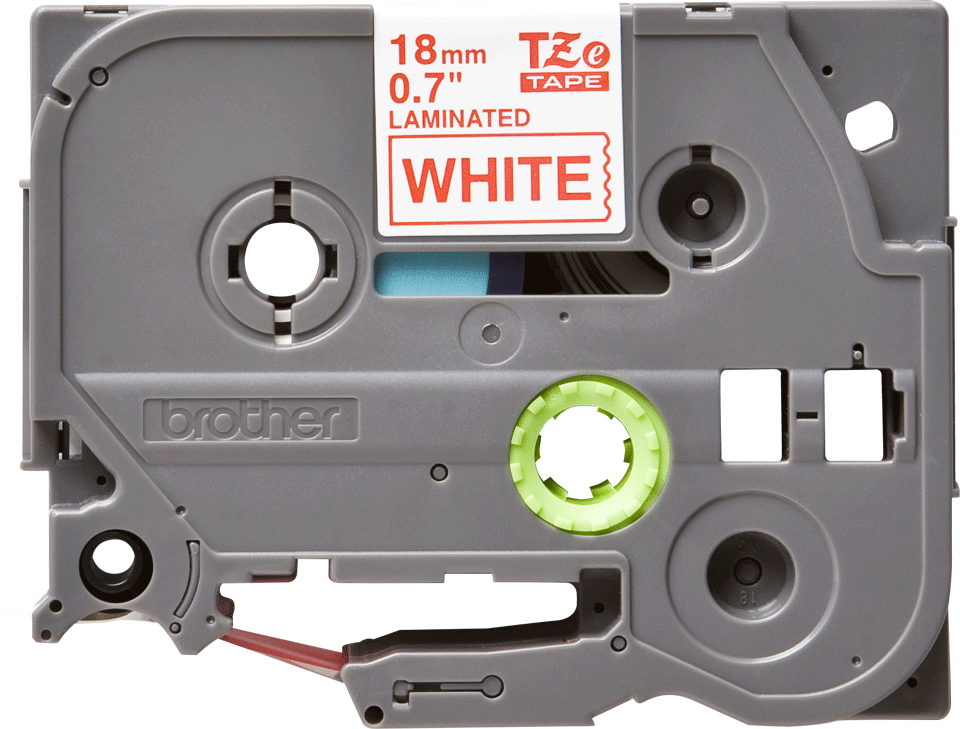 TZe-242 18mm Beyaz üzerine Kırmızı Laminasyonlu Etiket - 1