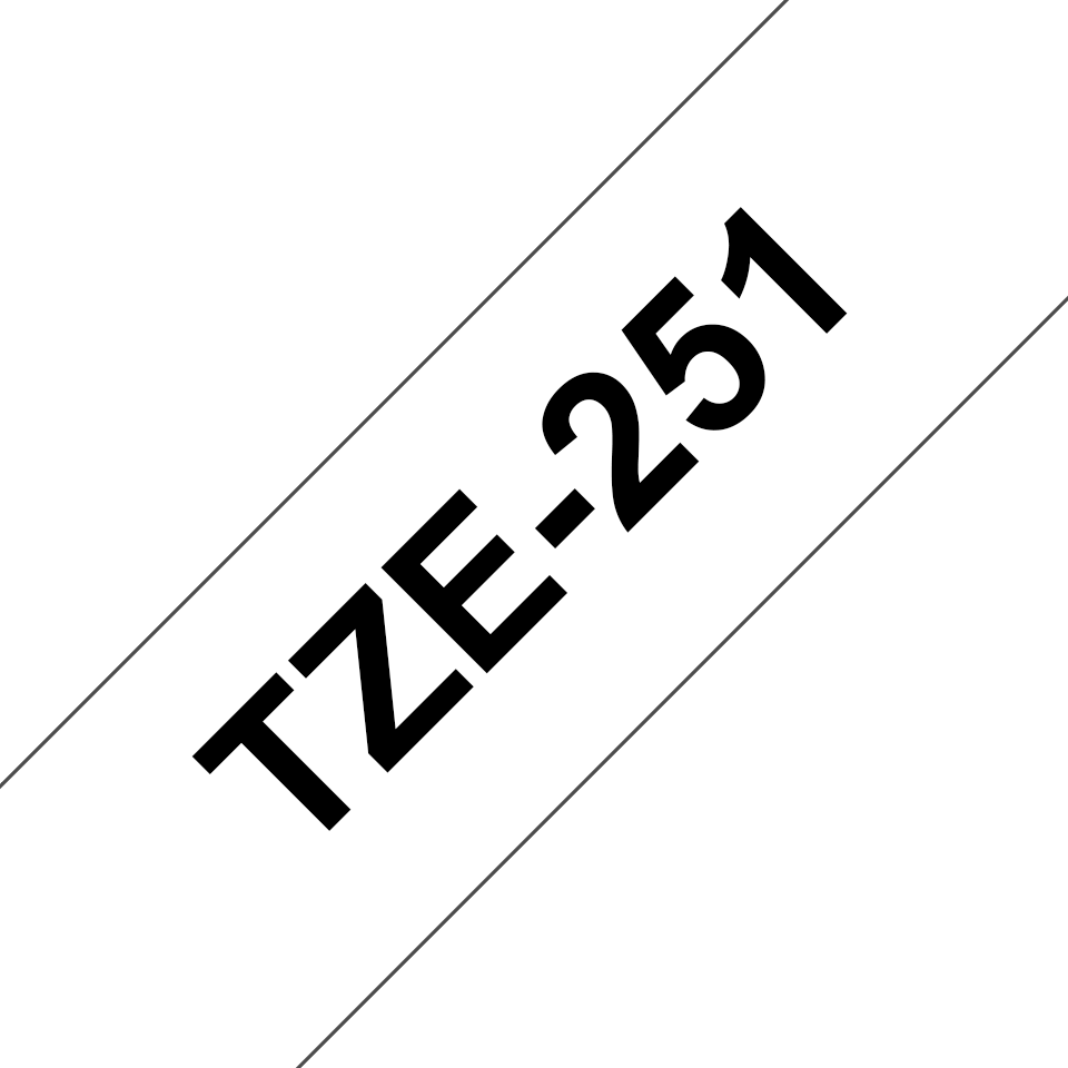 TZe-251 24mm Beyaz üzerine Siyah Laminasyonlu Etiket (TZe Tape) - Thumbnail