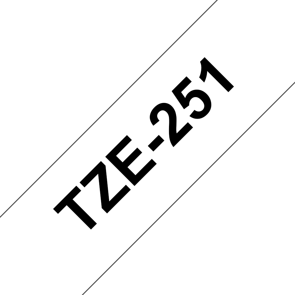 TZe-251 24mm Beyaz üzerine Siyah Laminasyonlu Etiket - 3
