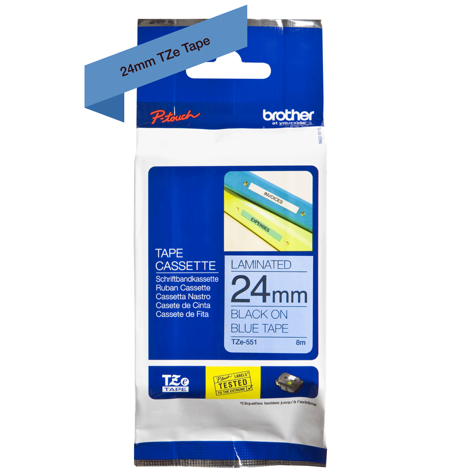 TZe-252 24mm Beyaz üzerine Kırmızı Laminasyonlu Etiket - 2