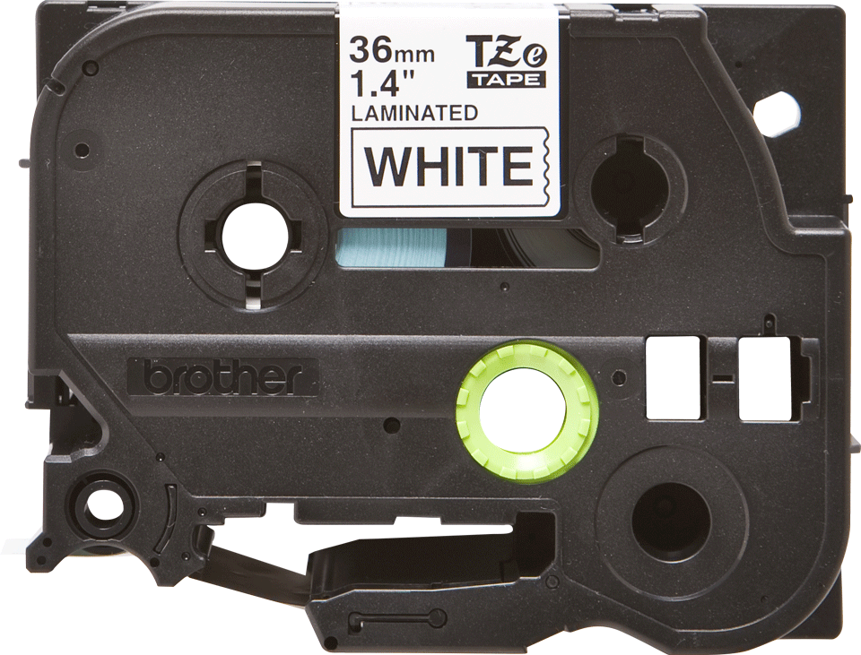 Brother - TZe-261 36mm Beyaz üzerine Siyah Laminasyonlu Etiket (TZe Tape)