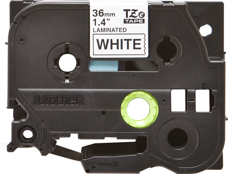 TZe-261 36mm Beyaz üzerine Siyah Laminasyonlu Etiket - 1