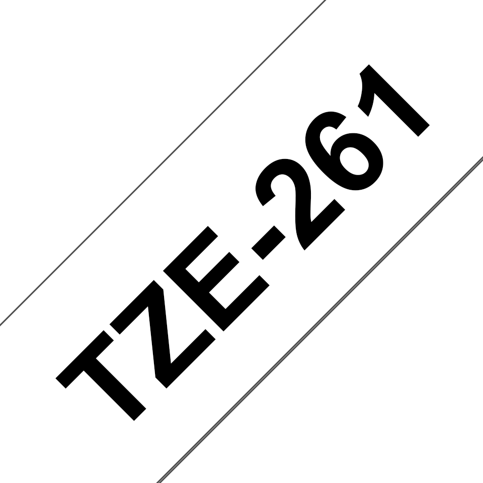 TZe-261 36mm Beyaz üzerine Siyah Laminasyonlu Etiket - 3