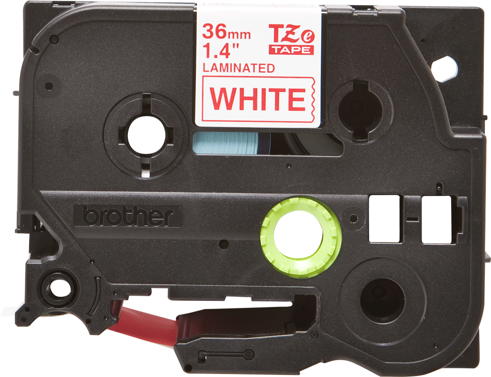 Brother - TZe-262 36mm Beyaz üzerine Kırmızı Laminasyonlu Etiket (TZe Tape)