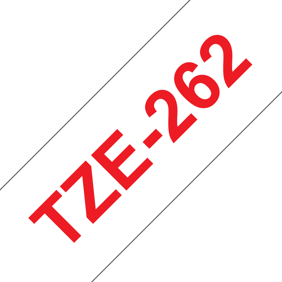 TZe-262 36mm Beyaz üzerine Kırmızı Laminasyonlu Etiket (TZe Tape) - Thumbnail