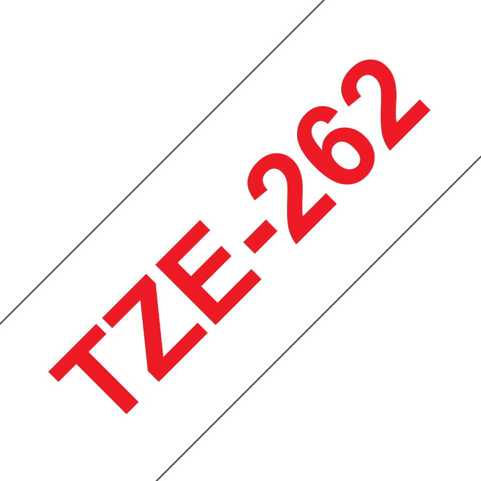 TZe-262 36mm Beyaz üzerine Kırmızı Laminasyonlu Etiket - 3