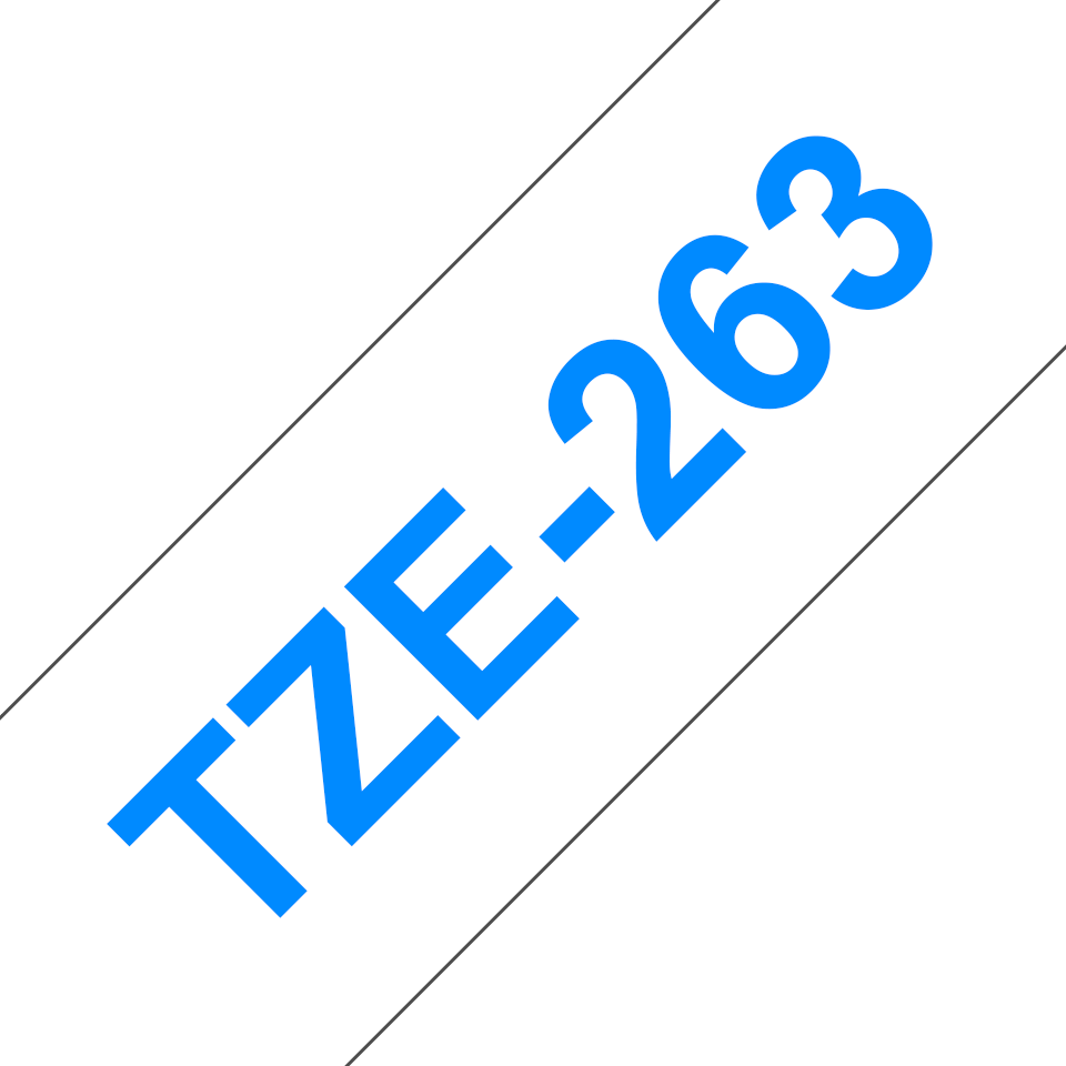 TZe-263 36mm Beyaz üzerine Mavi Laminasyonlu Etiket (TZe Tape) - Thumbnail