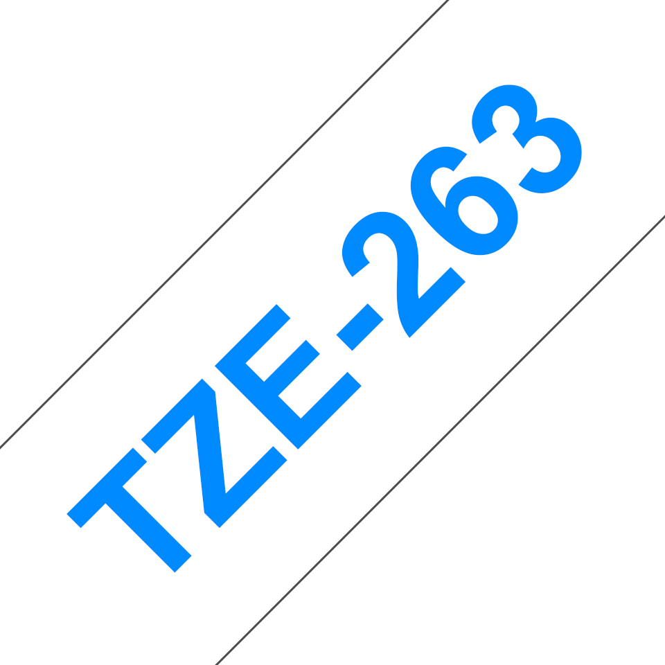 TZe-263 36mm Beyaz üzerine Mavi Laminasyonlu Etiket - 3