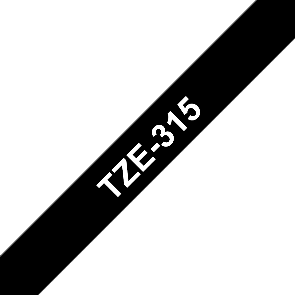 TZe-315 6 mm Siyah üzerine Beyaz Laminasyonlu Etiket - 3