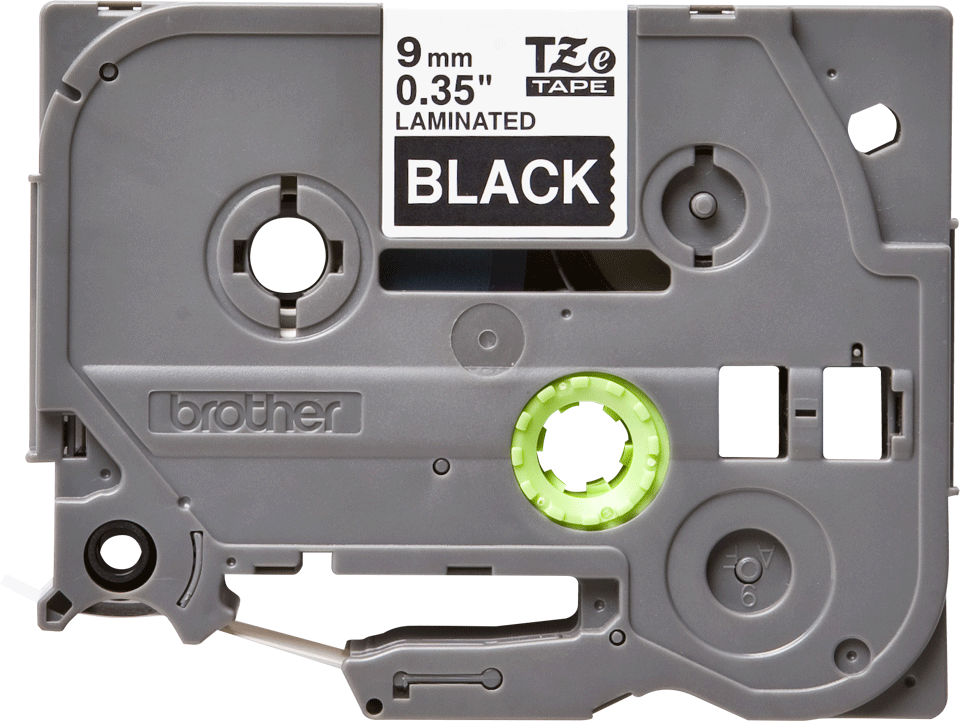 Brother - TZe-325 9mm Siyah üzerine Beyaz Laminasyonlu Etiket (TZe Tape)