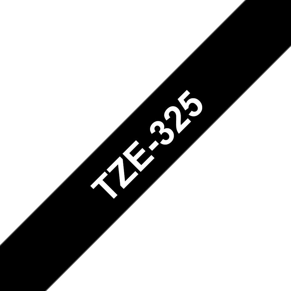 TZe-325 9mm Siyah üzerine Beyaz Laminasyonlu Etiket - 3