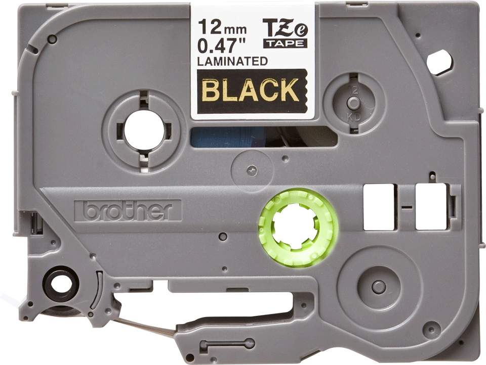 TZe-334 12mm Siyah üzerine Altın Laminasyonlu Etiket - 1