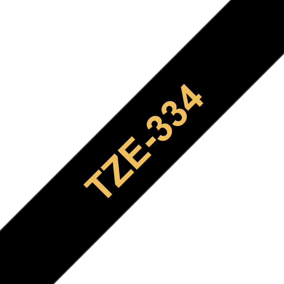 TZe-334 12mm Siyah üzerine Altın Laminasyonlu Etiket (TZe Tape) - Thumbnail