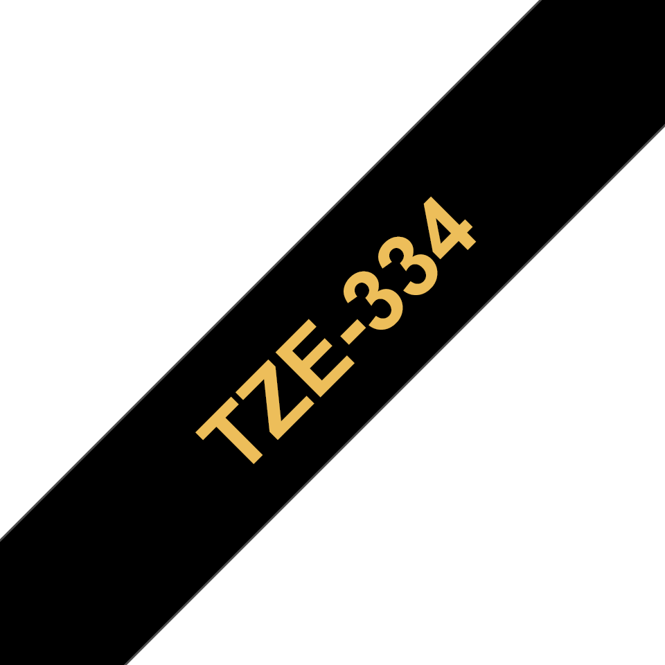 TZe-334 12mm Siyah üzerine Altın Laminasyonlu Etiket - 3