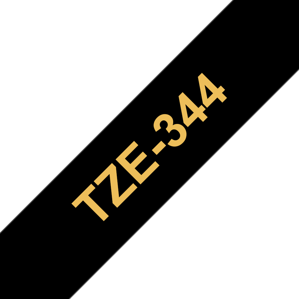 TZe-344 18mm Siyah üzerine Altın Laminasyonlu Etiket (TZe Tape) - Thumbnail