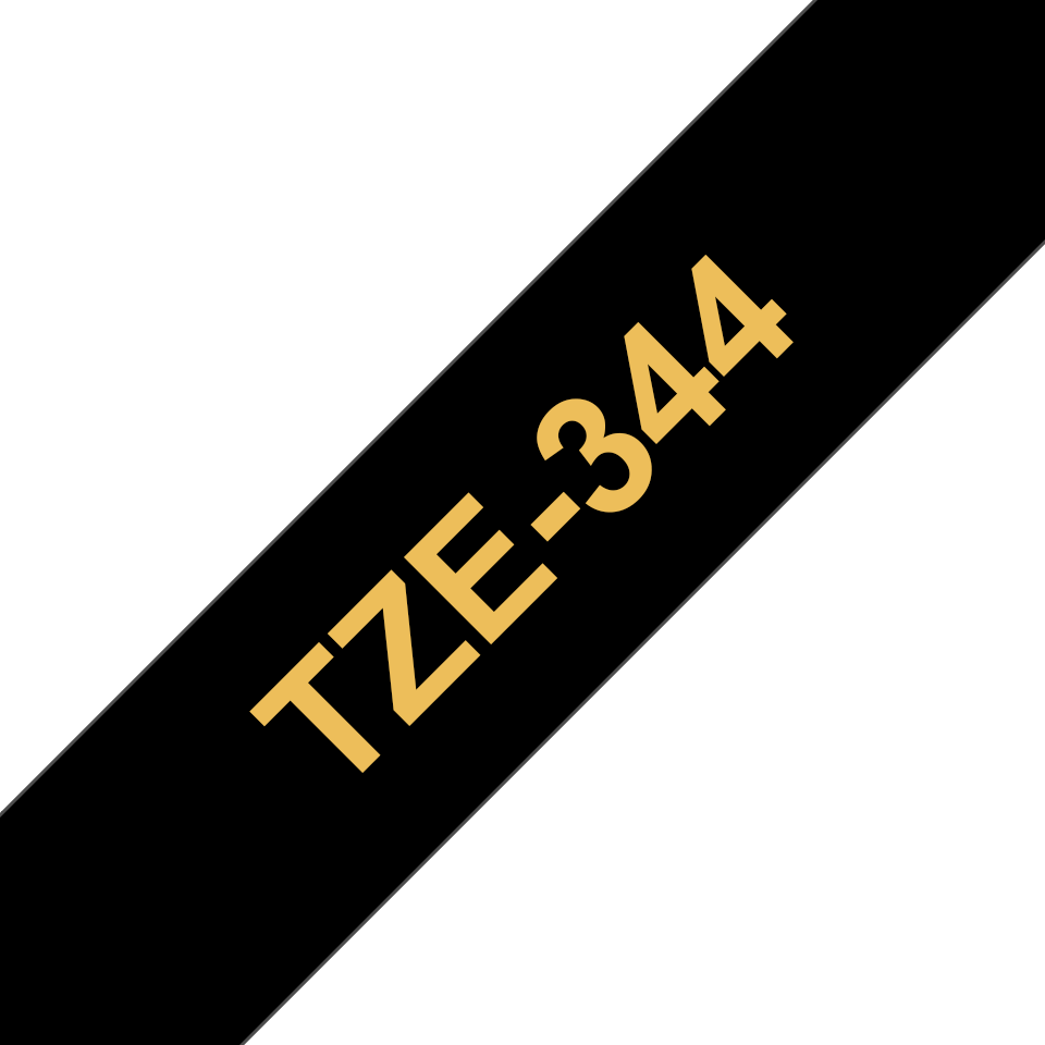 TZe-344 18mm Siyah üzerine Altın Laminasyonlu Etiket - 3