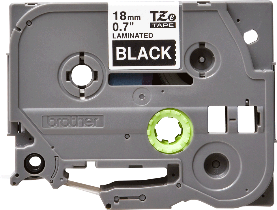 Brother - TZe-345 18mm Siyah üzerine Beyaz Laminasyonlu Etiket (TZe Tape